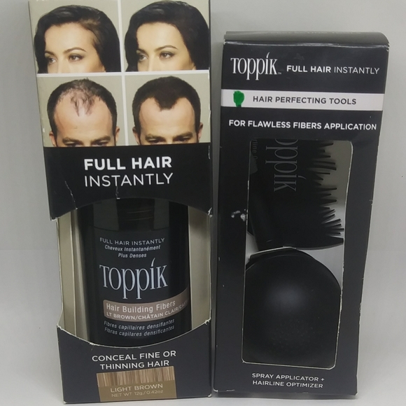Toppik Hair Fibers Light Brown & Applicator LOT - Picture 2 of 5